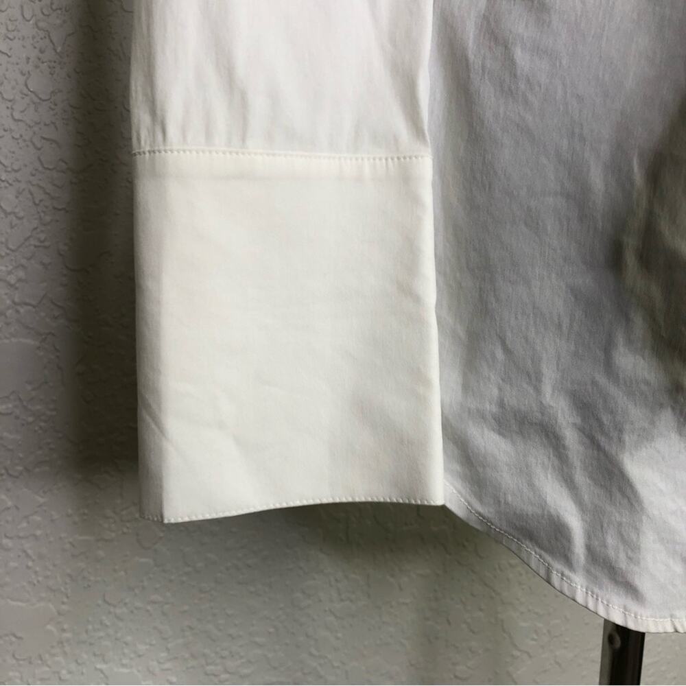 Whbm White Button Down Tie Front Top Size 0 - image 6